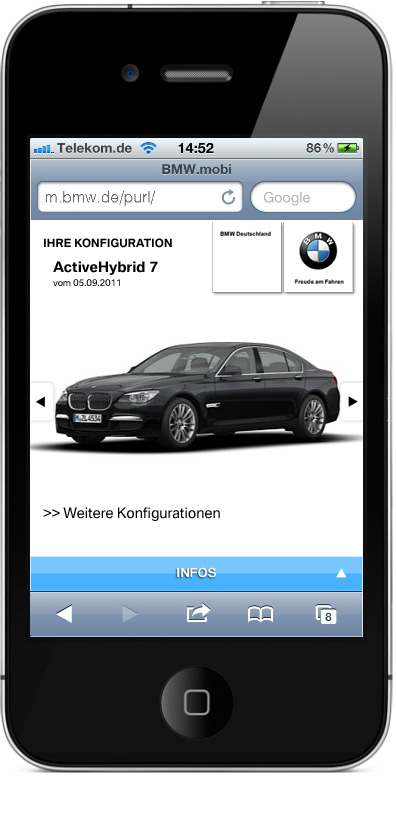 BMW Mobile Garage Screen