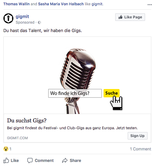 gigmit Facebook Ad