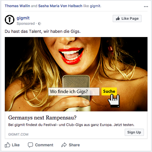 gigmit Facebook Ad
