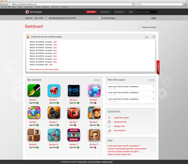 Vodafone DIP Dashboard